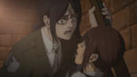 Pieck tells Gabi how Marley regards Eldians