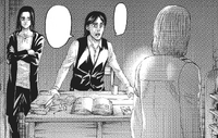 Eren watches Grisha yell out for Zeke after seeing him in his memories