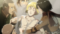 Jean gathers by Armin when he emerges from his Titan