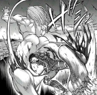 Mikasa cripples Jaw Titan