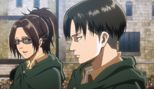 Hange teases Levi as they leave Trost District