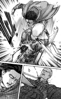 Reiner is impaled through the chest