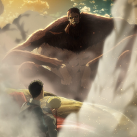 The Beast Titan instructs Bertholdt and Reiner