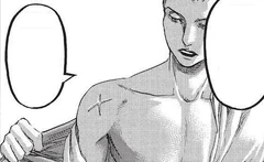 Gleis montrant la marque des restaurateurs d'Eldia à Grisha.