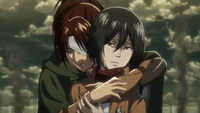 Hange empathizes with Mikasa