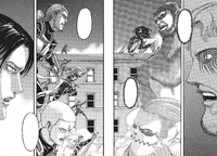 Zeke, Galliard, and Pieck face off the Survey Corps