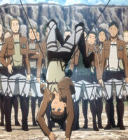 Eren upside-down during balance test