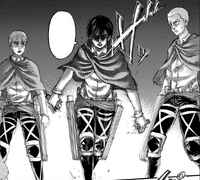 Armin watches Mikasa confront Annie