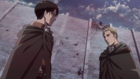 Levi suggests that Erwin escape on Eren