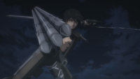 Mikasa re-engages the War Hammer Titan