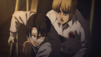 Armin tries to get Levi to rest