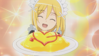 Christa serves omelet rice