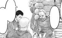 Bertolt, Reiner, and Annie hear about a village