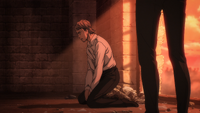 Jean sits in shock after Floch has killed a man