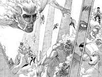 Connie sees Bertolt's Colossus Titan appearing