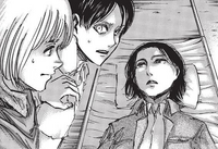 Mikasa rests with the wounded