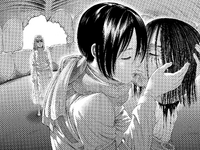 Mikasa kisses Eren goodbye