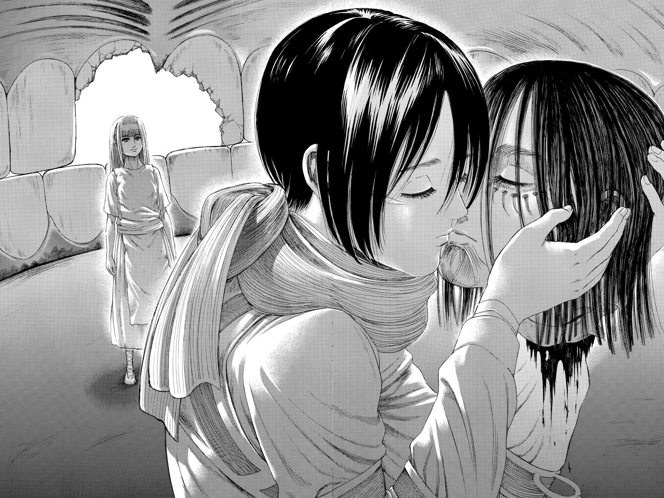 attack on titan mikasa and eren manga