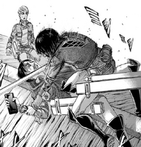 Mikasa holds down Levi