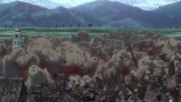 O Titã Bestial bombardeia o  Reconhecimento