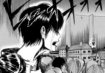 Eren Yeager Attack On Titan Wiki Fandom After losing his arm and leg while being devoured by a titan he survives and expelled himself from the creature, only to discover his arm and leg have regenerated. eren yeager attack on titan wiki fandom