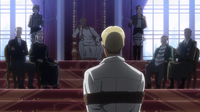 Erwin is brought to the throne room for his judgment