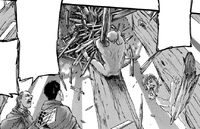 Titan destroys a Survey Corps base