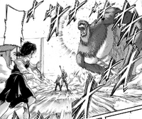 Gabi watches Zeke trigger the Eldians to transform into Titans