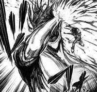 Eren punches himself in Titan form