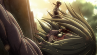 Mikasa intercepts Annie's escape