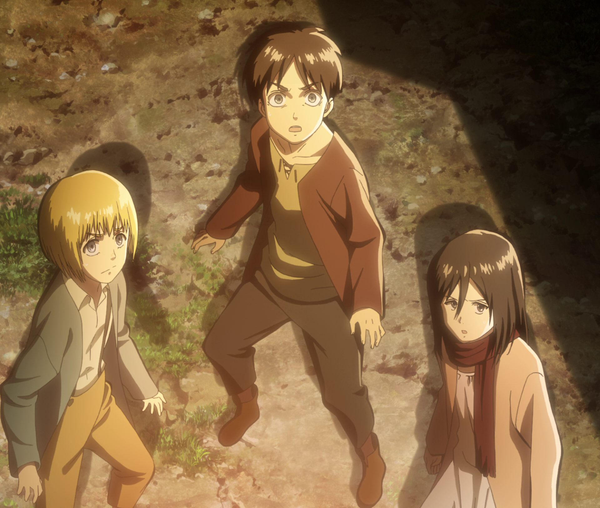 Eren, Mikasa, Armin, Hanji & Levi  Attack on titan, Titãs anime,  Personagens de anime