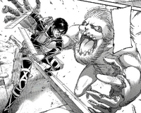 Mikasa re-engages the Jaw Titan