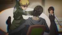 Armin punches Eren in the face