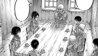 Keith Shadis meets with Levi, his squad, and Hange