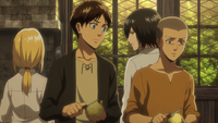 Eren notices Conny getting worked up