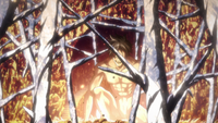 Eren's Titan creates a web of hardened pillars