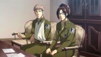 Hange discusses Ymir's letter with Historia