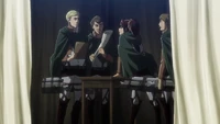 Hange argues with Erwin