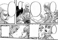 Connie is furious at Armin for refusing to sacrifice Falco