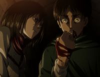 Eren hesitates to fight Annie