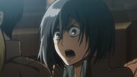 Mikasa's reaction to Eren getting beaten