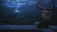 The Beast Titan watches the battle at Utgard Castle