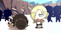 Eren trains with Annie