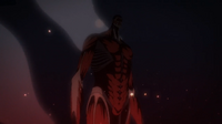 Armin looks out at all his destruction as the Colossal Titan