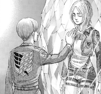 Armin touches Annie's crystal to try and look at her memories