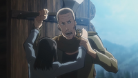 Mikasa's mother fights off a bandit