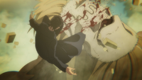 Eren is ambushed by the Jaw Titan