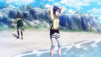 Levi und Hanji am Meer