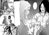 Eren transforms in front of Reiner and Falco