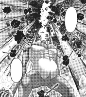 Levi taunts the Beast Titan